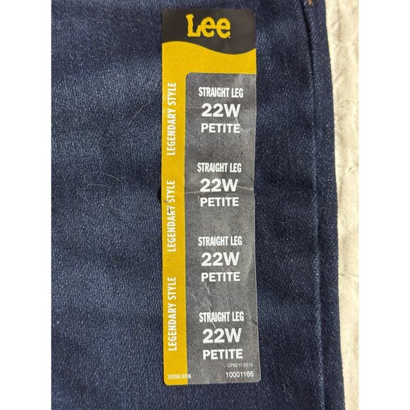 NWT Lee Legendary Plus STRAIGHT Mid Rise Jeans 22W Petite Dark Wash Women - Picture 5 of 11